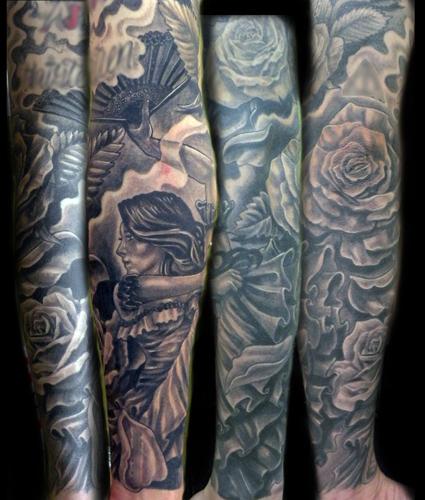 Tattoos - flamenco dancer using his girl's face - 63212